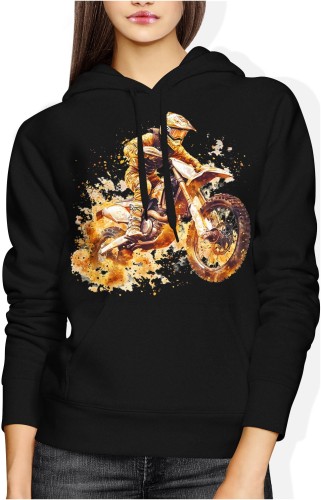 Złoty motocyklista motocross enduro cross ktm Damska bluza z kapturem 