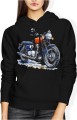 Retro czerwony motocykl Damska bluza z kapturem 