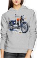 Retro czerwony motocykl Damska bluza z kapturem 