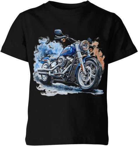 Retro niebieski Chopper Dziecięca koszulka 