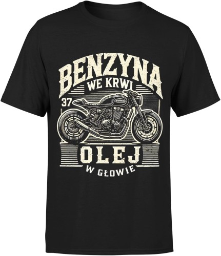 Benzyna we krwi olej w głowie Męska koszulka 