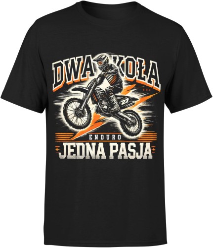 Dwa koła jedna pasja motocross Męska koszulka 