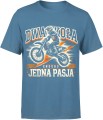 Dwa koła jedna pasja motocross Męska koszulka 