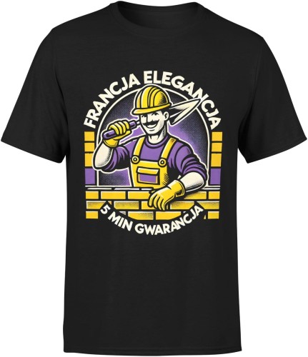 Francja elegancja 5 minut gwarancja pięć min Męska koszulka 