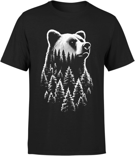 Miś w lesie Męska koszulka 