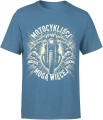 Motocykliści mogą więcej Męska koszulka niebieska 