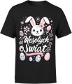 Wielkanoc Wielkanocna Wesołych Świąt z zającem pisankami Męska koszulka 