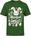 Wielkanoc Wielkanocna Wesołych Świąt z zającem pisankami Męska koszulka 