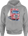 Czerwona ciężarówka z czerwoną ciężarówką Męska bluza z kapturem  