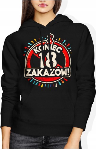 Koniec zakazów Damska bluza z kapturem color:#000000