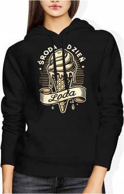 Środa Dzień Loda dla lodziarni Damska bluza z kapturem