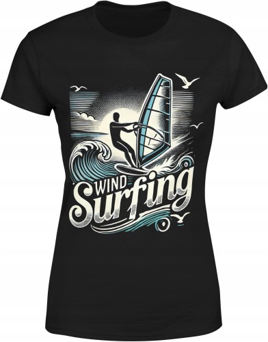 Windsurfing Surfer Dla Surfera Damska koszulka color:#000000