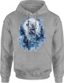 Dziki wilk wyjący do nieba w nocy Męska bluza z kapturem 