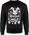 Wielkanoc Wielkanocna Wesołych Świąt z zającem pisankami Męska bluza 