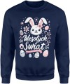 Wielkanoc Wielkanocna Wesołych Świąt z zającem pisankami Męska bluza 