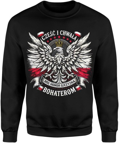 Cześć i chwała bohaterom Bóg Honor Ojczyzna Męska bluza 