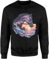 Z koniem zachodem słońca brzegiem morza Męska bluza 