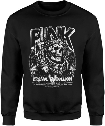 Czaszka w koronie PUNK Męska bluza 