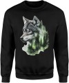 Wilk w zielonym lesie Męska bluza 
