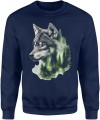 Wilk w zielonym lesie Męska bluza 