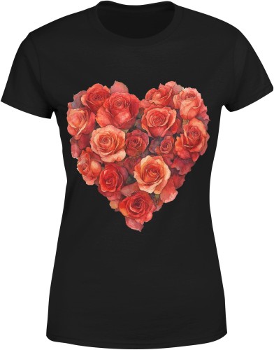 Róże serce Damska koszulka 