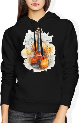 Skrzypce ze skrzypcami dla skrzypka Damska bluza z kapturem 