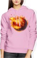 Płonąca piłka do koszykówki Damska bluza z kapturem 