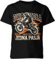 Dwa koła jedna pasja motocross Dziecięca koszulka 