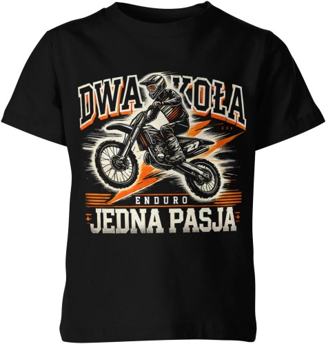 Dwa koła jedna pasja motocross Dziecięca koszulka 