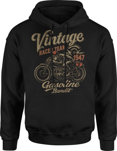 Retro motocykl vintage Męska bluza z kapturem 
