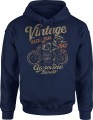 Retro motocykl vintage Męska bluza z kapturem 