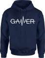 Gamer linia życia bicie serca Męska bluza z kapturem 