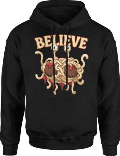 Latający Potwor Spaghetti Believe Męska bluza z kapturem 