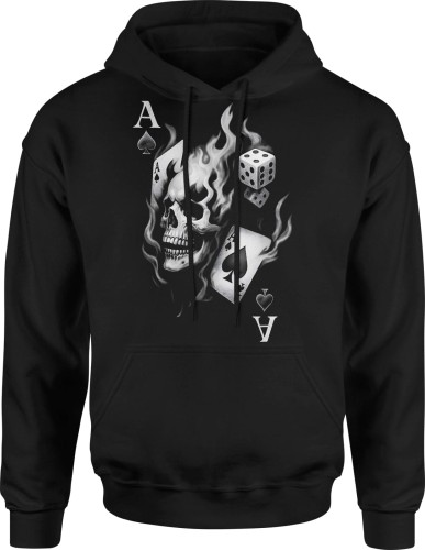 Karty poker As wino pik Męska bluza z kapturem 