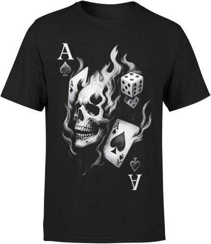 Karty poker As wino pik Męska koszulka 