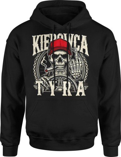 Kierowca Tyra szkiet czaszka Męska bluza z kapturem 