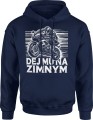 Dej mu na zimnym z motorem Męska bluza z kapturem 