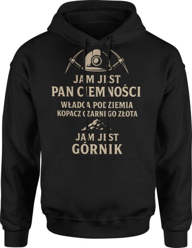 Jam jest górnik Męska bluza z kapturem 