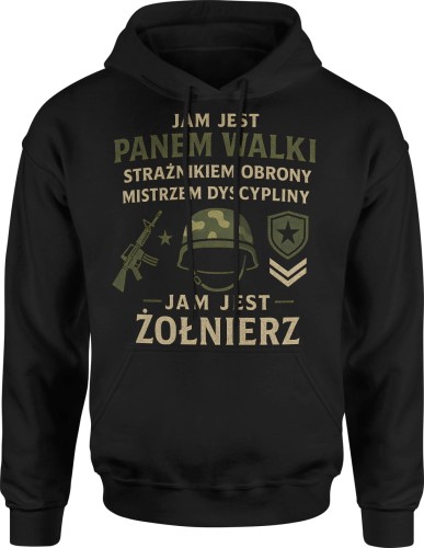 Jam jest żołnierz Męska bluza z kapturem 