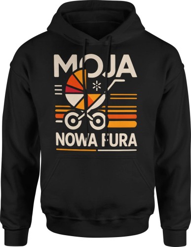 Moja nowa fura z wózkiem Męska bluza z kapturem 