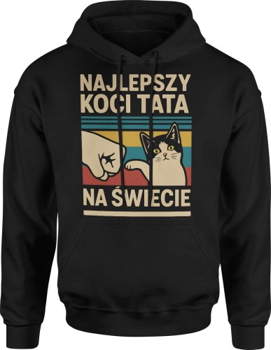 Najlepszy koci Tata na świecie dla kociarza Męska bluza z kapturem 