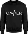 Gamer linia życia bicie serca Męska bluza 