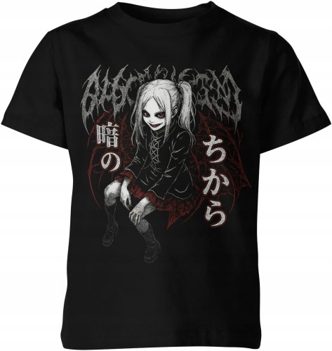 Lolita Mroczna Dziewczyna Manga Dark Dziecięca koszulka  color:#000000
