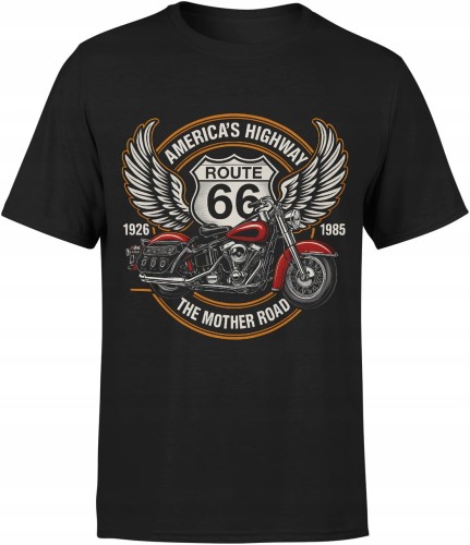 Route 66 Amerykańska Usa Męska koszulka 