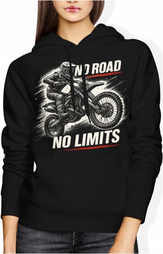No Road No Limit Cross Enduro Motocross Damska bluza z kapturem  color:#000000