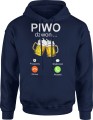 Piwo Dzwoni Muszę iść Męska bluza z kapturem granatowa 