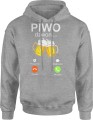 Piwo Dzwoni Muszę iść Męska bluza z kapturem szara 