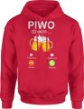 Piwo Dzwoni Muszę iść Męska bluza z kapturem czerwona 