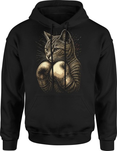 Kot w rękawicach bokserskich Męska bluza z kapturem 