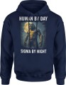 Human by day Sigma by night wilk Męska bluza z kapturem 
